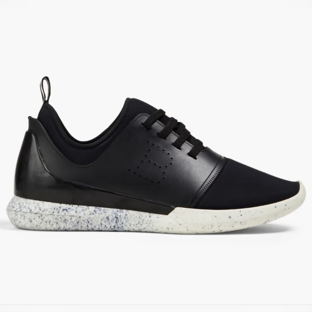 BALLY Avelle Neoprene and Leather Sneaker Women's 5.5 Black
